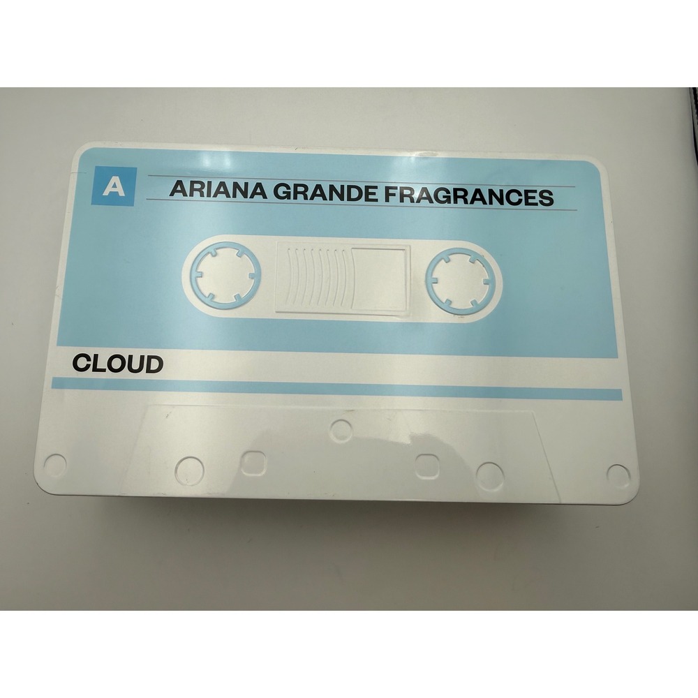 Ariana Grande Cloud‎ Fragrance Cassette Tape Metal Storage Tin Blue EMPTY